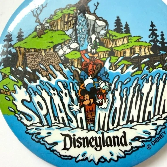 Disney Splash Mountain Pin- Vintage 1989 Disneyland Rare Button Souvenir Mickey - Picture 3 of 5